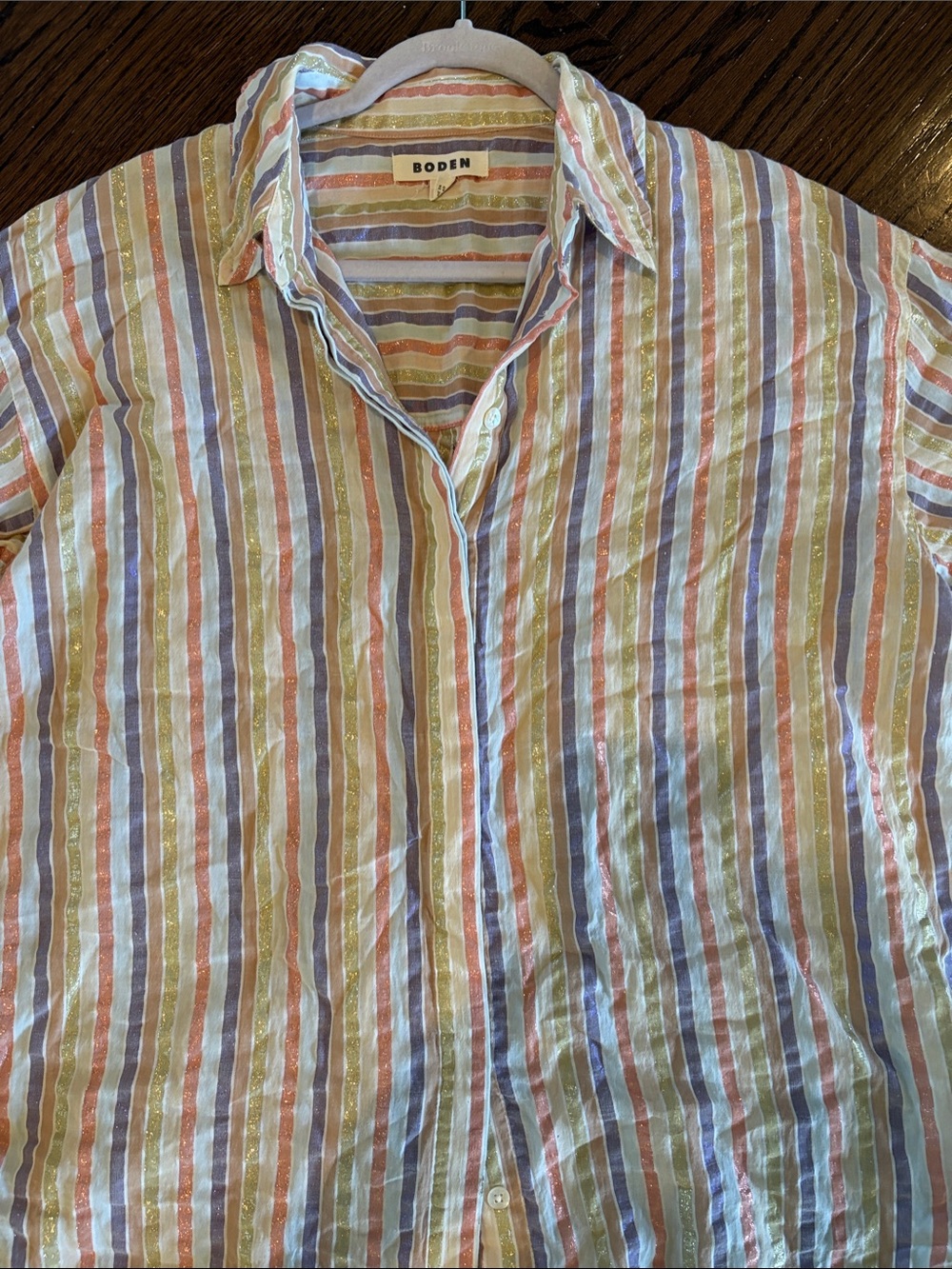 Boden Pastel Multicolor Striped Button-Down Shirt